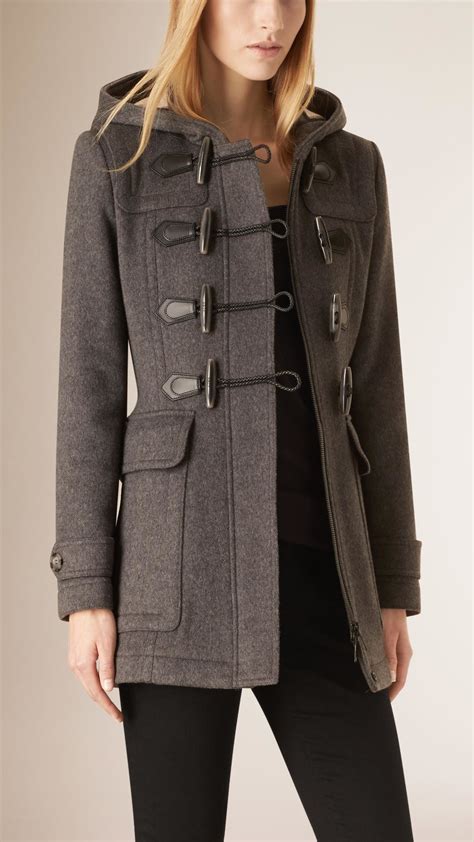 burberry grey duffle coat|duffle coat Burberry femme.